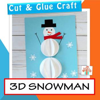 Preview of Snowman Craft - 3D Shape Winter Craftivity - FREE