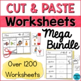 Cut and Paste Activities - Huge Worksheet BUNDLE for Speci