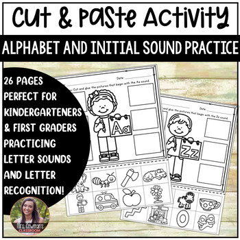 Preview of Cut and Paste Alphabet Activity: Beginning Sound & Letter Recognition Practice