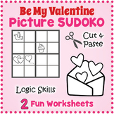 Valentine's Day Cut & Paste Sudoku Puzzle - Kindergarten, 