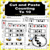 Cut and Paste Counting to 10 Bee Themed