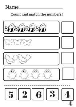 cut and paste counting worksheet by alliecurls tpt