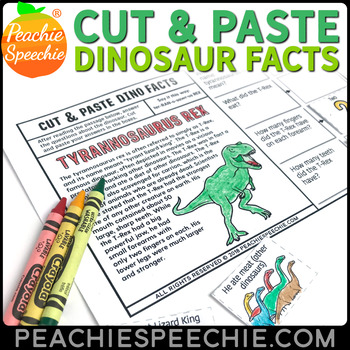 Preview of Cut and Paste Dinosaur Facts Stories and WH Questions