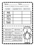 Cut and Paste Expanded and Word Form-Three Digits