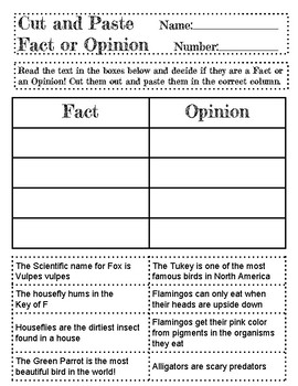 Cut and Paste: Fact or Opinion by Learning With Mr A | TpT