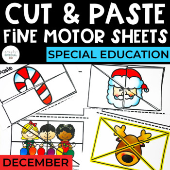 Preview of Cut and Paste Fine Motor Puzzles | December | Special Education