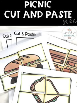 Preview of Cut and Paste Fine Motor Puzzles | Picnic | Special Education