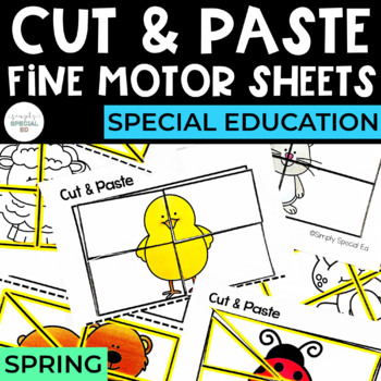 Preview of Cut and Paste Fine Motor Puzzles | Spring | Special Education