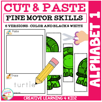 Preview of Cut and Paste Fine Motor Skills Puzzle Worksheets: Alphabet 1