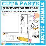 Cut and Paste Fine Motor Skills Puzzle Worksheets: Arctic Animals