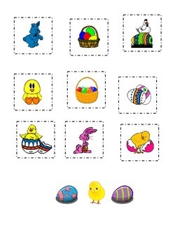 Cut and Paste Kindergarten Easter Eggs Baskets Bunny Chicks by Word Masters