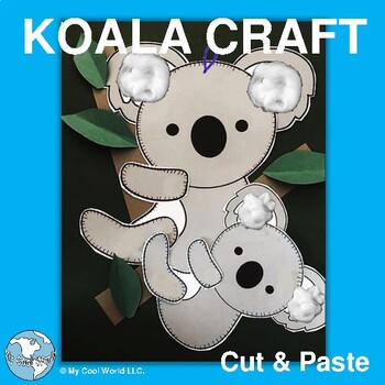 Preview of Australia Koala Craft, Easy Cut and Paste, Grades K to 3