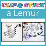 Cut and Paste Lemur Craft Fine Motor Scissor Skills Activi