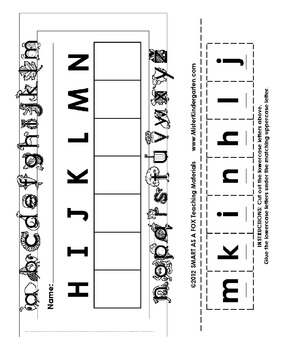 cut and paste letter match uppercase and lowercase