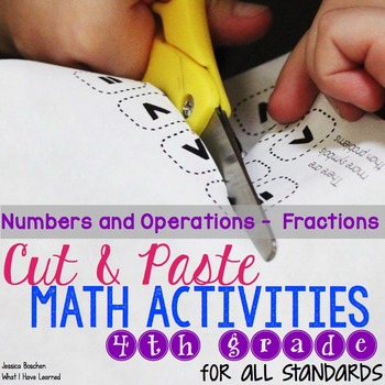 Preview of Fourth Grade Fractions Test Prep Cut and Paste Math Activities