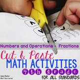 Fourth Grade Fractions Test Prep Cut and Paste Math Activities