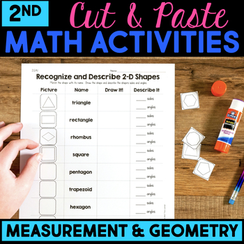 Preview of Cut and Paste Math Activities for Second Grade Measurement & Geometry