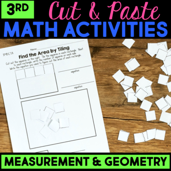 Preview of Measurement & Data and Geometry Test Prep Math Activities for 3rd Grade