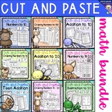 Cut and Paste Math Worksheets Bundle for Kindergarten / Gr