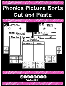 Cut and Paste Phonic Sorts Bundle! -ALL PHONIC SKILLS by MissRiss Creations