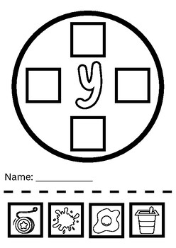 Preview of Cut and Paste Phonics Activity (y, n, w, r, f, d, v, h)