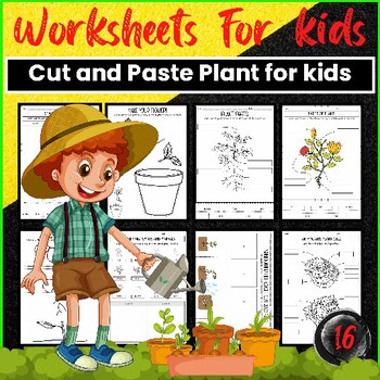 Preview of Cut and Paste Plant Worksheets activities PreK to 1st grade