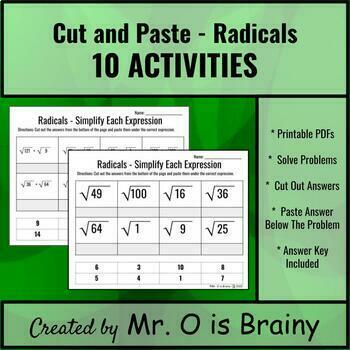 Preview of Cut and Paste - Radicals