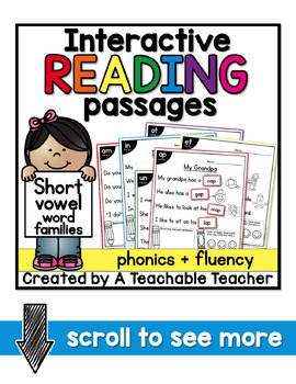 short vowel interactive reading passages by a teachable teacher tpt