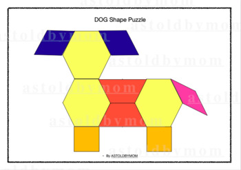 Preview of Cut and Paste Shapes Craft - Dog Puzzle