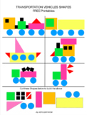 Cut and Paste Shapes- Vehicles Puzzles