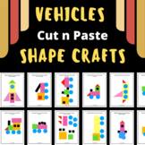 Vehicles with SHAPES - Cut & Paste Craft Activity -Transpo