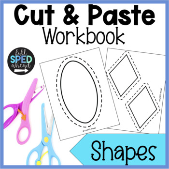 Preview of Cut and Paste Shapes Workbook Binder for Special Education