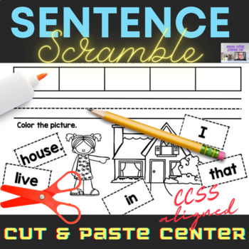 Preview of Cut and Paste Sight Word Sentence Scramble