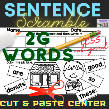 Preview of Cut and Paste Sight Word Sentence Scramble Level 2