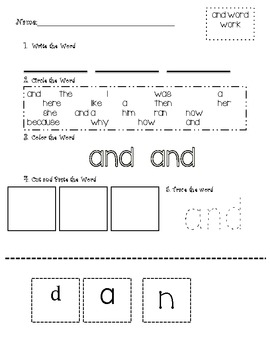 Cut and Paste Sight Words - Dolch by Katie Leseman | TpT