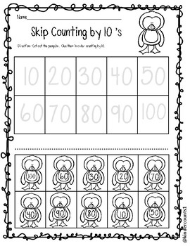 Cut and Paste Skip Counting (by 2's and 10's) by KinderCounts1 | TpT