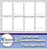 Cut and Paste Style Worksheet Templates - Page Layouts Clip