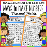 Cut and Paste Ways to Make Numbers Mix & Match 1-30... 1-120 Charts First Grade