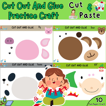 Preview of Cut and Paste Worksheets | 10 Cut and Paste Paper Craft Activity