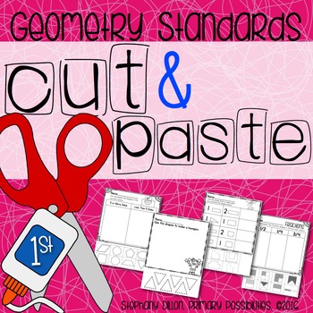 Preview of Cut and Paste Worksheets for First Grade ( Geometry )