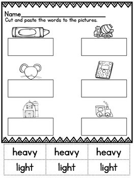 Cut and Paste Worksheets for Kindergarten ( MD ) by ...