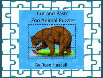 Preview of Zoo Animals Picture Puzzles Cut and Paste Activities Special Education Autism