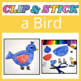 Cut and Paste a Bird Activity Spring Craft Color Glue Stic