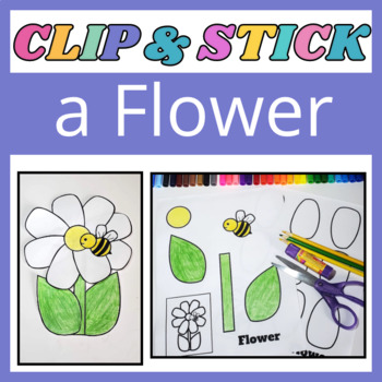 Preview of Cut and Paste a Flower Art Craft Spring Activity Color & BW Fun