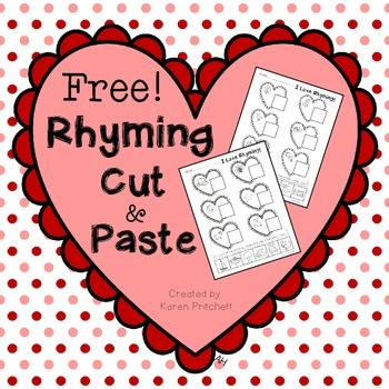 Preview of Cut and Paste freebie worksheets for rhyming