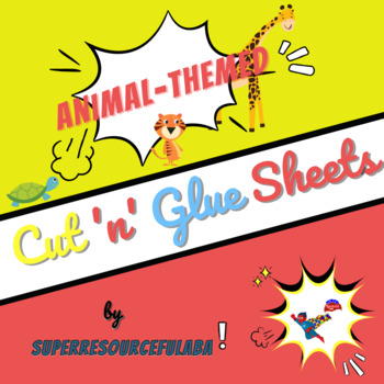 Preview of Cut 'n' Glue Animal-themed Worksheet