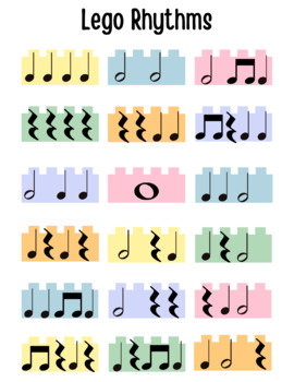 Preview of Cut-out Lego Rhythms for Music Students