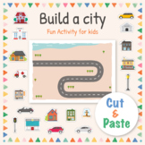 Cut & paste activity for kids: Build a city