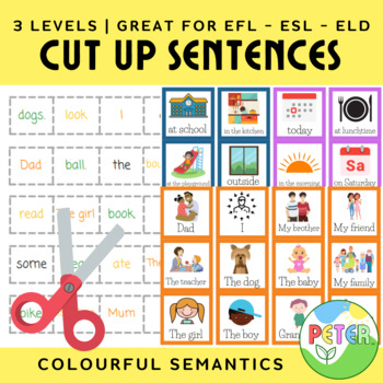 Preview of Cut up Sentences - Sentence Sorter (Colourful Semantics for Early Writers)