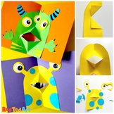 Cute 3d Pop Up Monster Card Templates for Halloween & Birthdays
